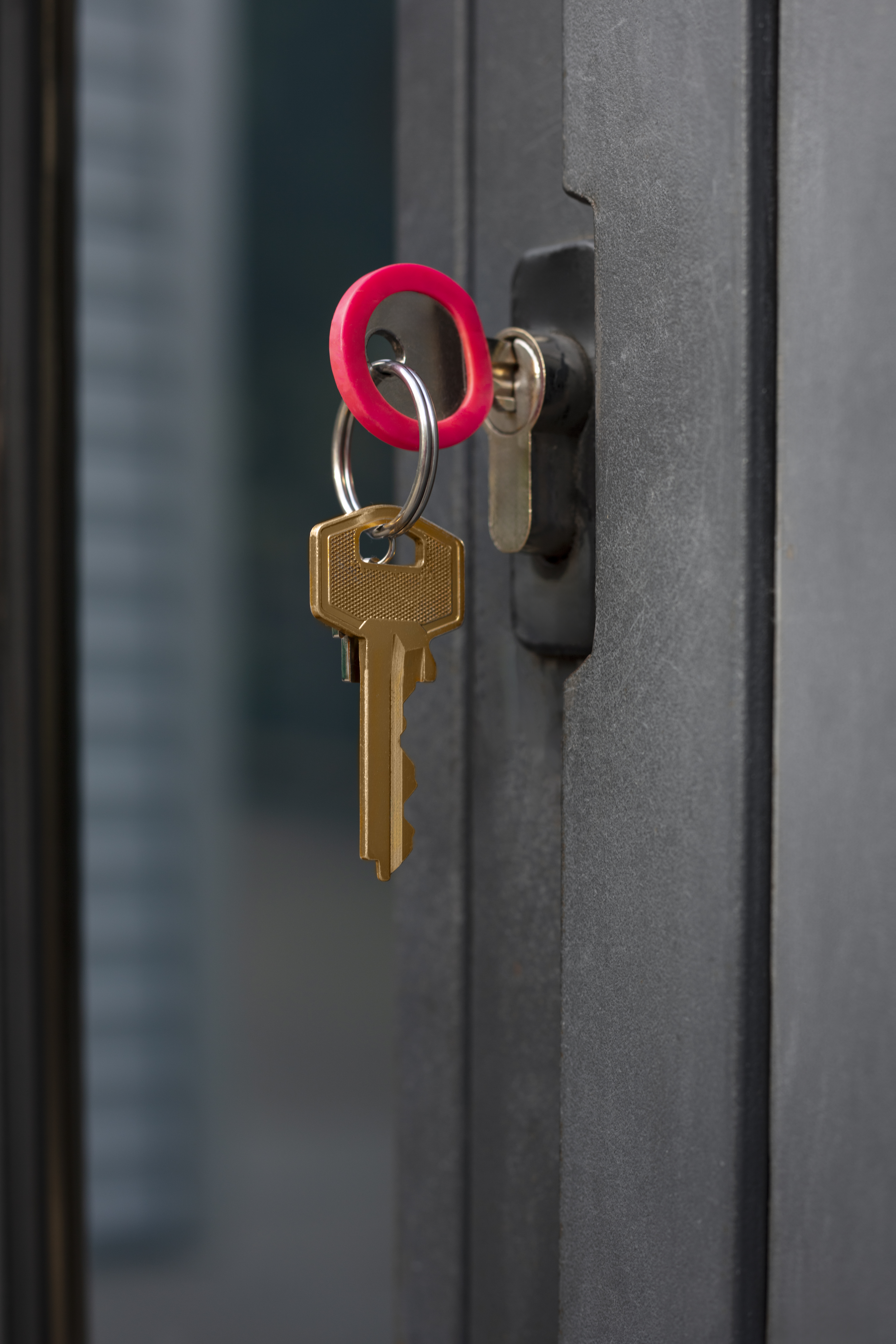 metallic key door lock