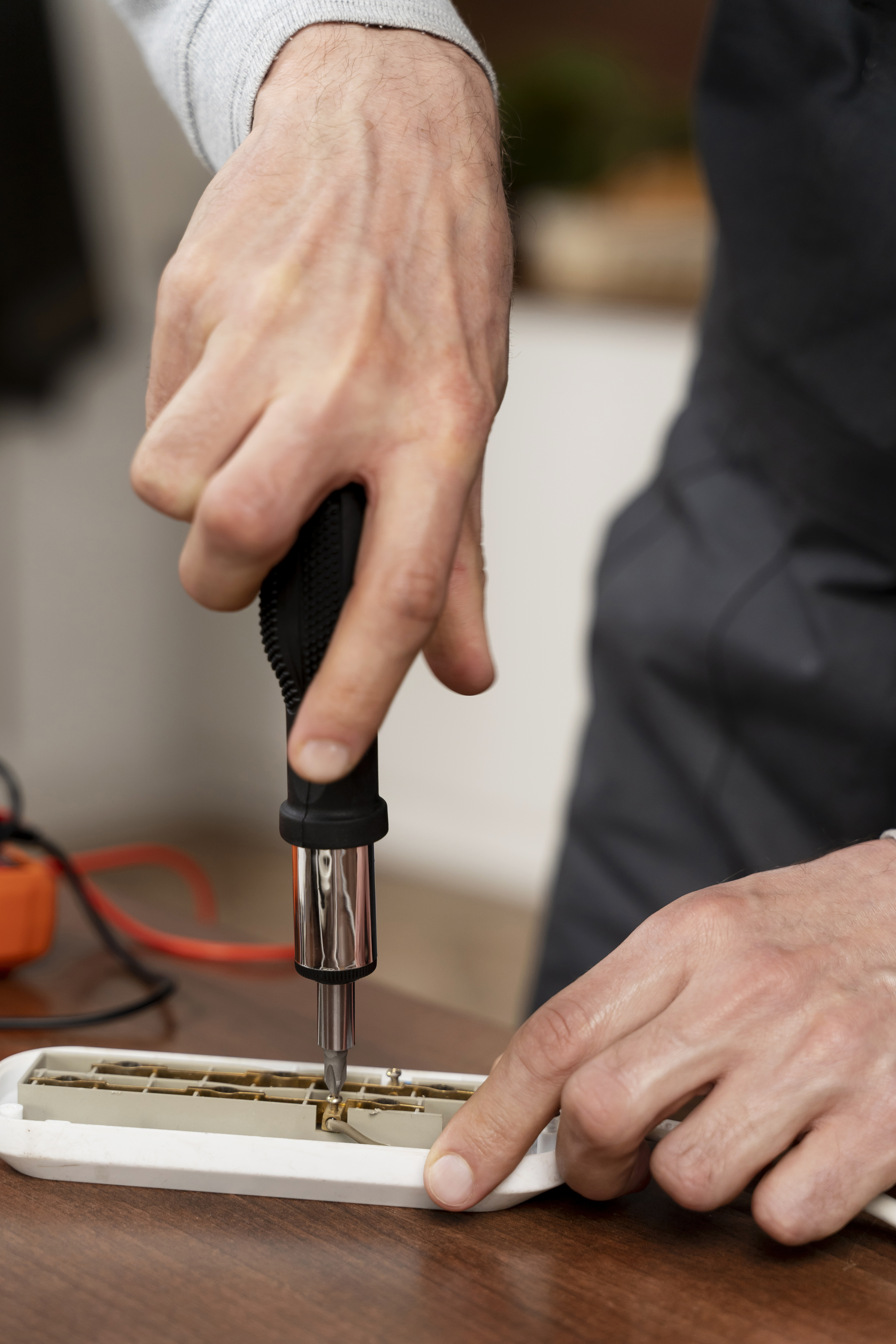 service maintenance worker repairing